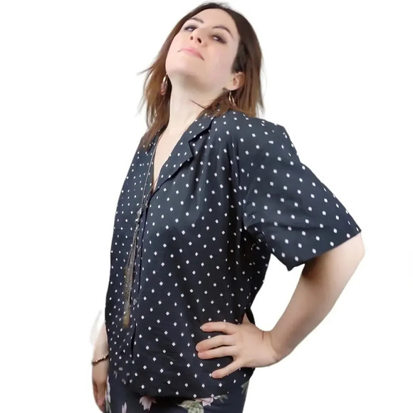 Madewell Resort Shirt in Textured Dot - Picture 1 of 16
